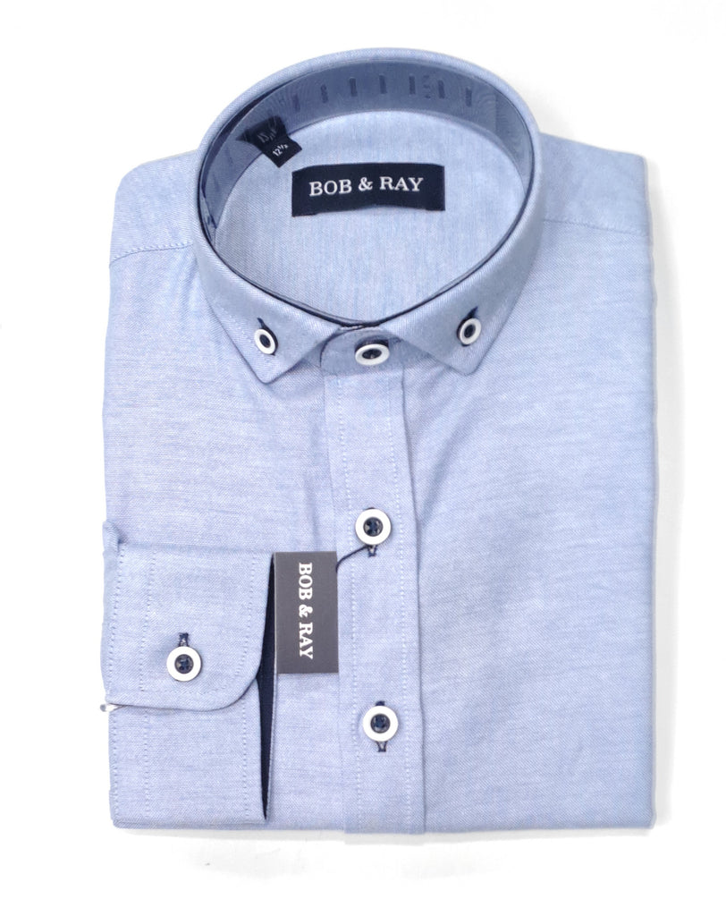 Boys Bob & Ray Oxford Casual Shirt - Blue