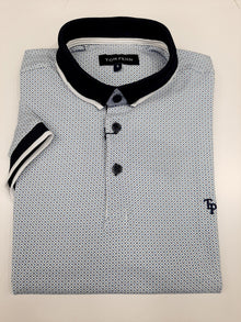 Tom Penn Short Sleeve Polo Shirt TPP-952 - White/Blue