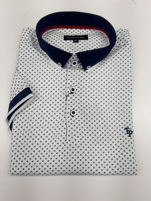 Tom Penn Short Sleeve Polo Shirt  TTP-961 - White/Navy