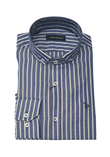Tom Penn Long Sleeve Striped Shirt 932 - Blue