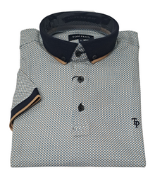 Tom Penn Short Sleeve Polo Shirt TPP-968 - White/Tan