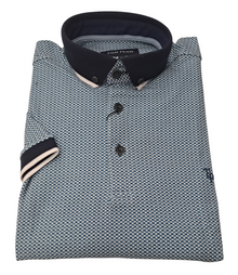 Tom Penn Short Sleeve Polo Shirt TPP-969 - White/Blue