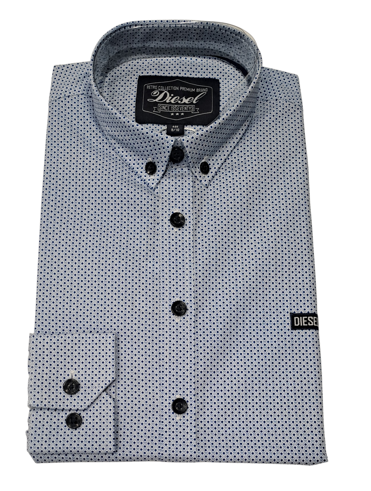 Boys Diesel Gannon Casual Shirt - Blue Print