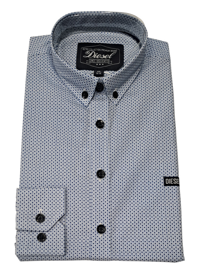 Boys Diesel Gannon Casual Shirt - Blue Print