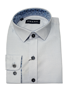 Boys Bob & Ray Diamond Print Dress Shirt - White Sky