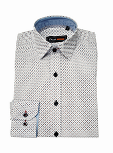 Boys Zazzi Long Sleeve Dress Shirt - Blue/Wine
