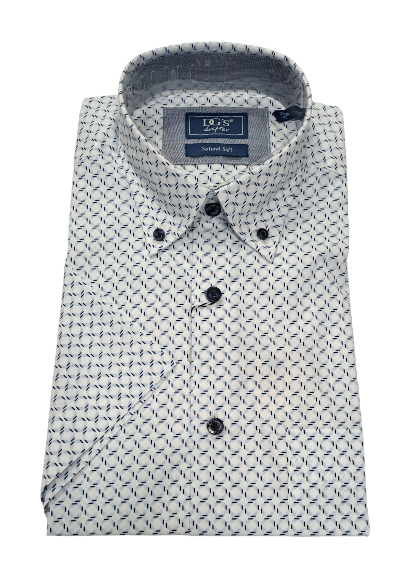 Daniel Grahame Short Sleeve Casual Shirt - Blue/White