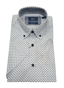 Daniel Grahame Short Sleeve Casual Shirt - Blue/White