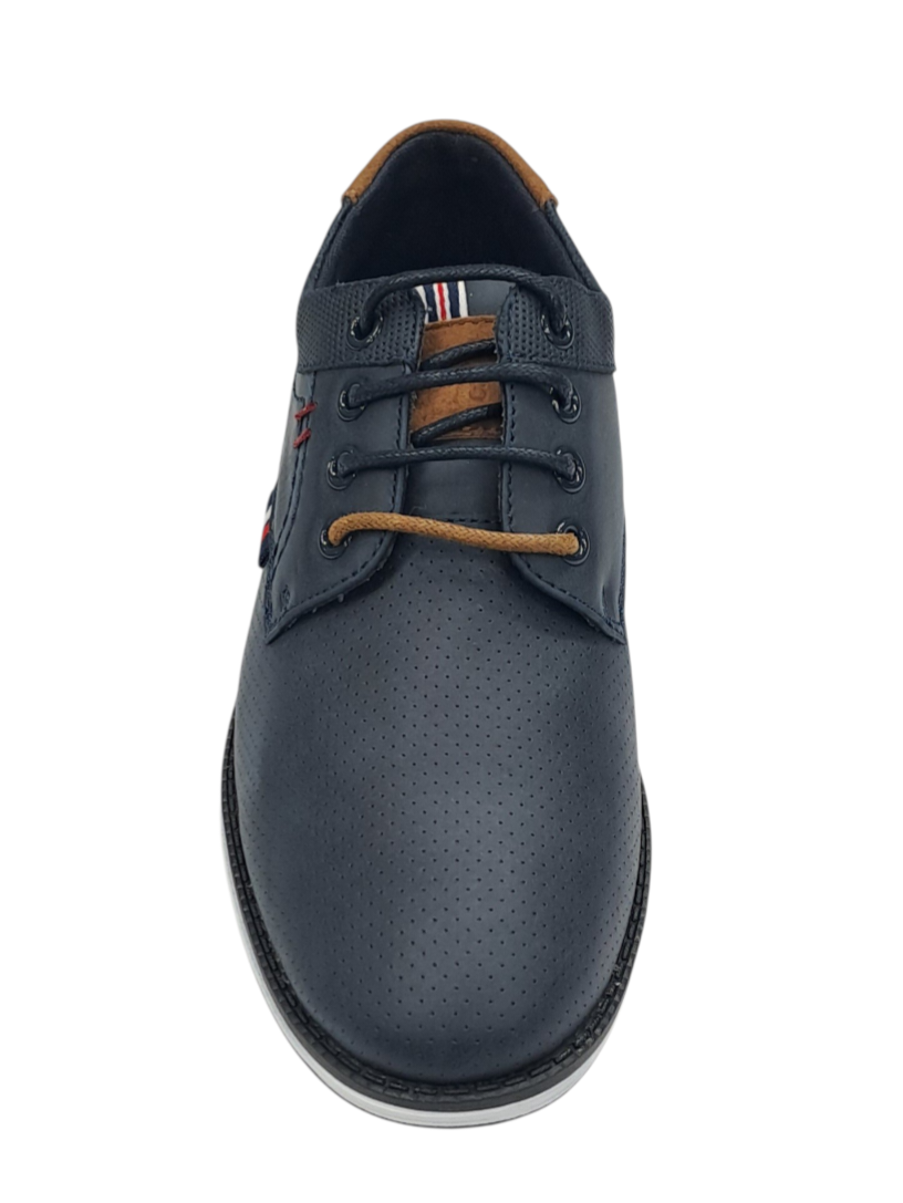 Boys Ninety 78 Laced Smart Casual Shoe - Navy