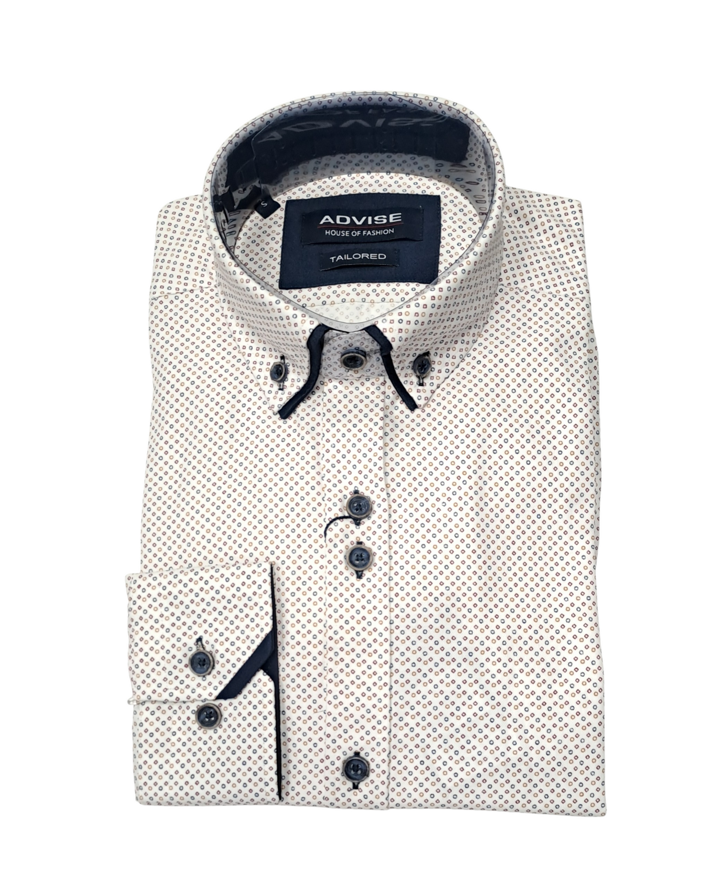 Advise House Of Fashion Long Sleeve Shirt AD-915 - White/Burgundy
