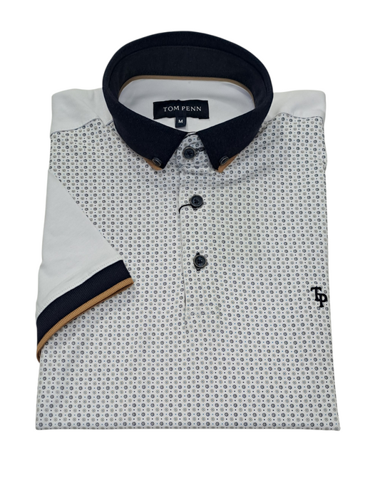 Tom Penn Short Sleeve Polo Shirt TPP-976 - White