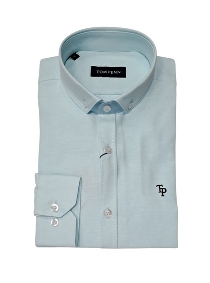 Tom Penn Long Sleeve Oxford Casual Shirt 330 - Ocean