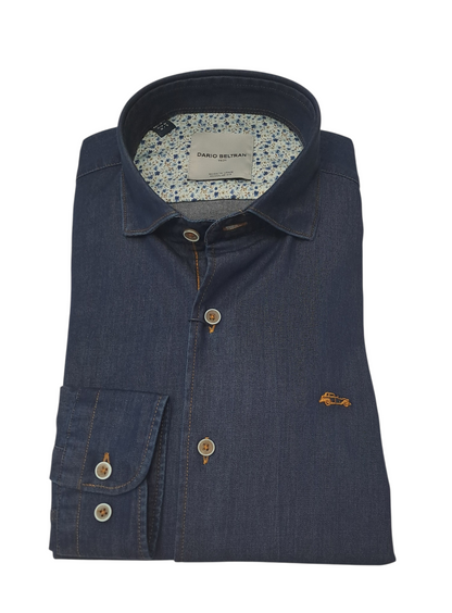 Dario Beltran Tenor Long Sleeve Casual Shirt - Navy