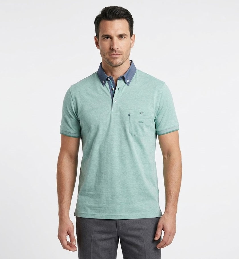Dario Beltran Button Down Polo 72 - Green
