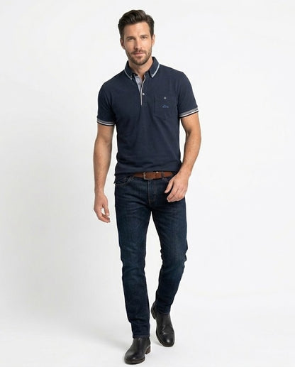 Dario Beltran Button Down Polo 452 - Navy