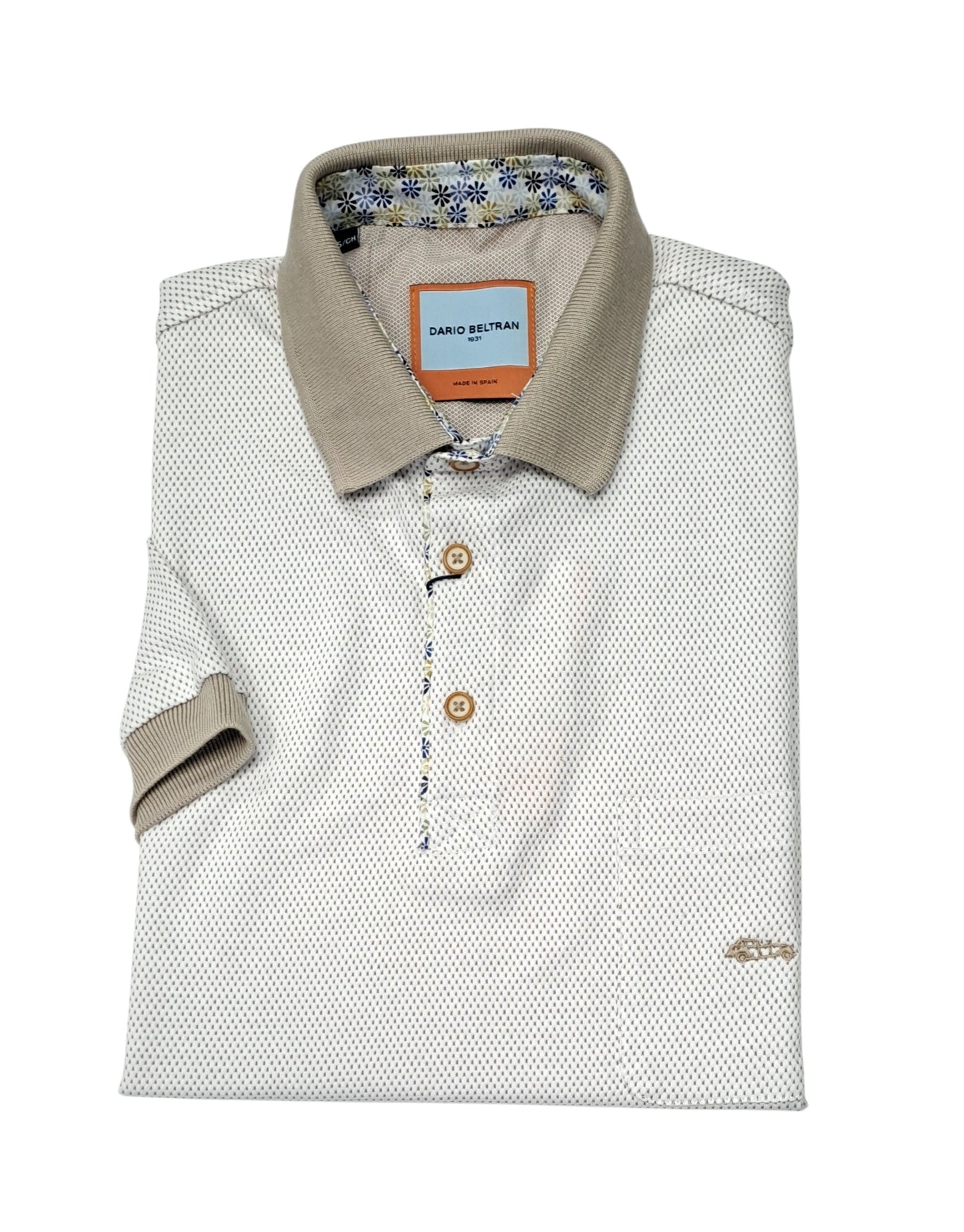 Dario Beltran Short Sleeve Polo - Beige