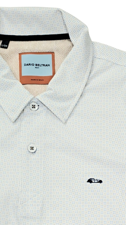 Dario Beltran Short Sleeve Polo - Blue/Beige