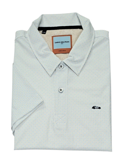 Dario Beltran Short Sleeve Polo - Blue/Beige