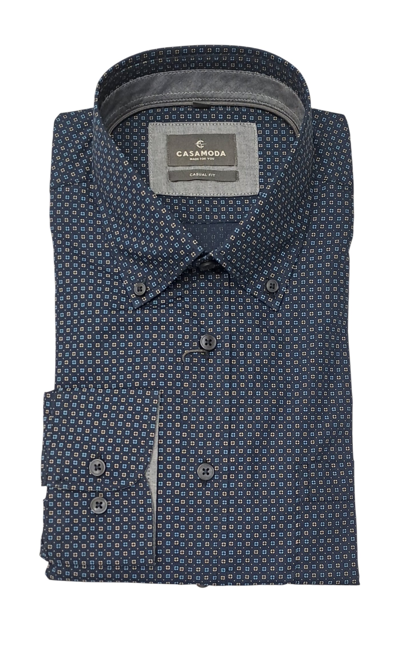 Casa Moda Long Sleeve Casual Shirt 100 - Blue