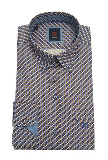 Andre Galvin Long Sleeve Casual Shirt - Tan