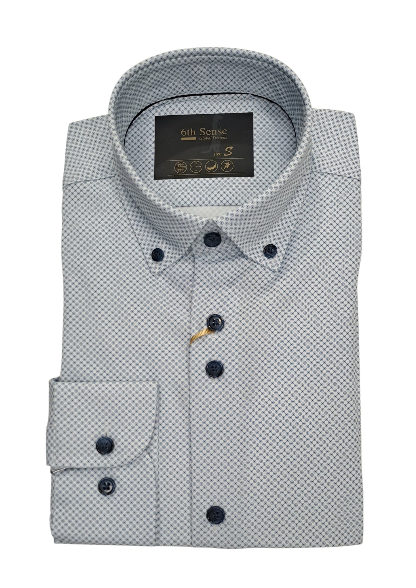6th Sense Button Down Performance Shirt - Blue