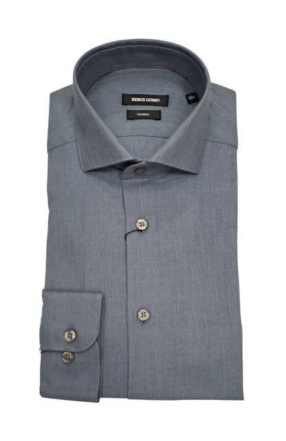 Remus Uomo Tapered Long Sleeve Formal Shirt - Blue