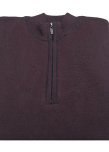 White Label Taylor Half Zip Sweater - Burgundy