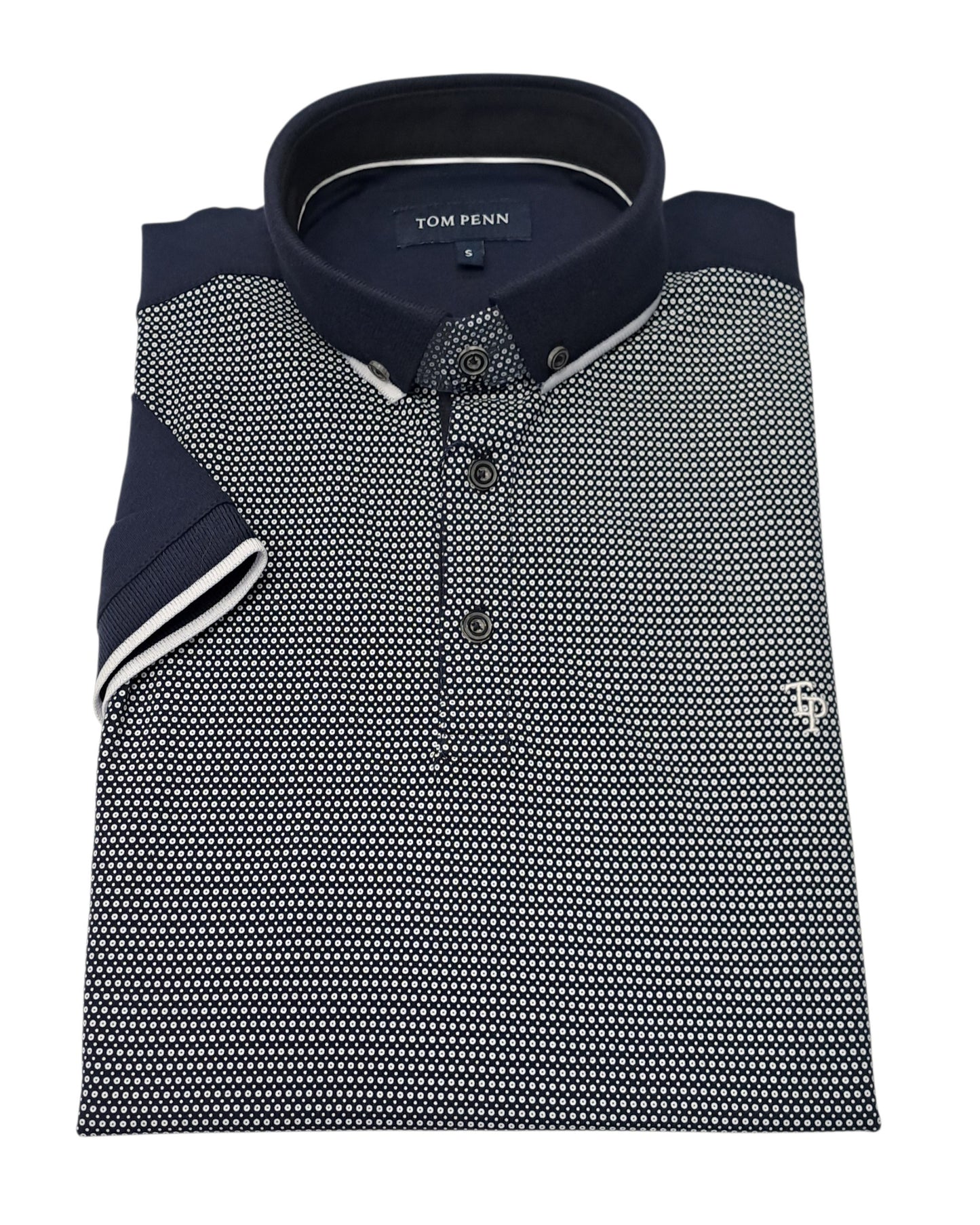 Tom Penn Short Sleeve Polo Shirt - Navy