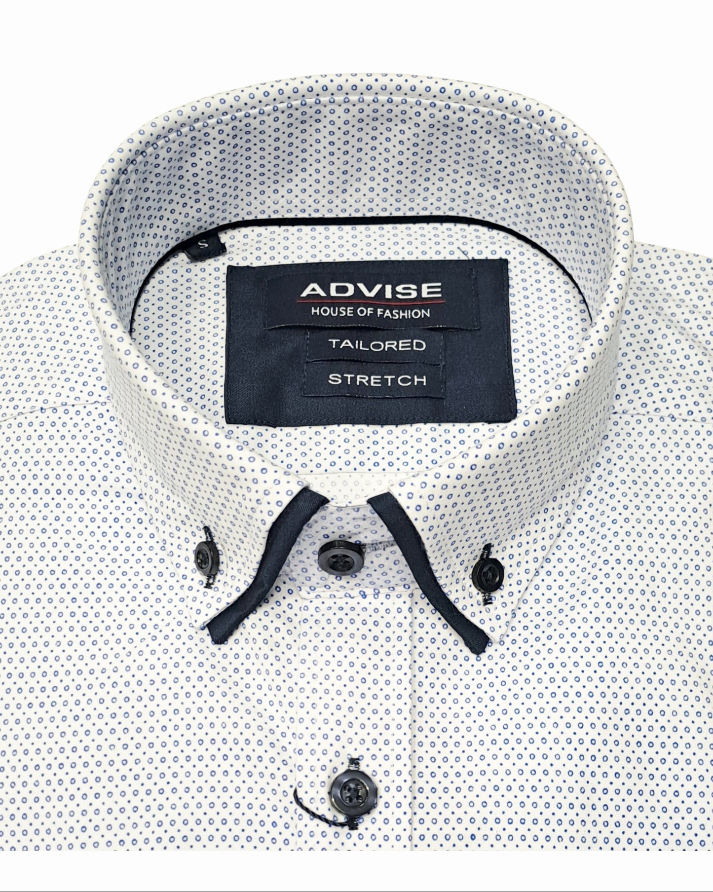 Advise House Of Fashion Long Sleeve Shirt AD-922 - White/Blue