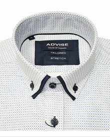 Advise House Of Fashion Long Sleeve Shirt AD-922 - White/Blue