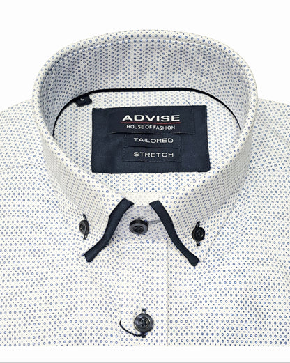 Advise House Of Fashion Long Sleeve Shirt AD-922 - White/Blue