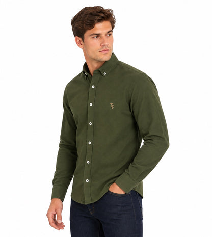 Tom Penn Long Sleeve Oxford Casual Shirt 330 - Moss
