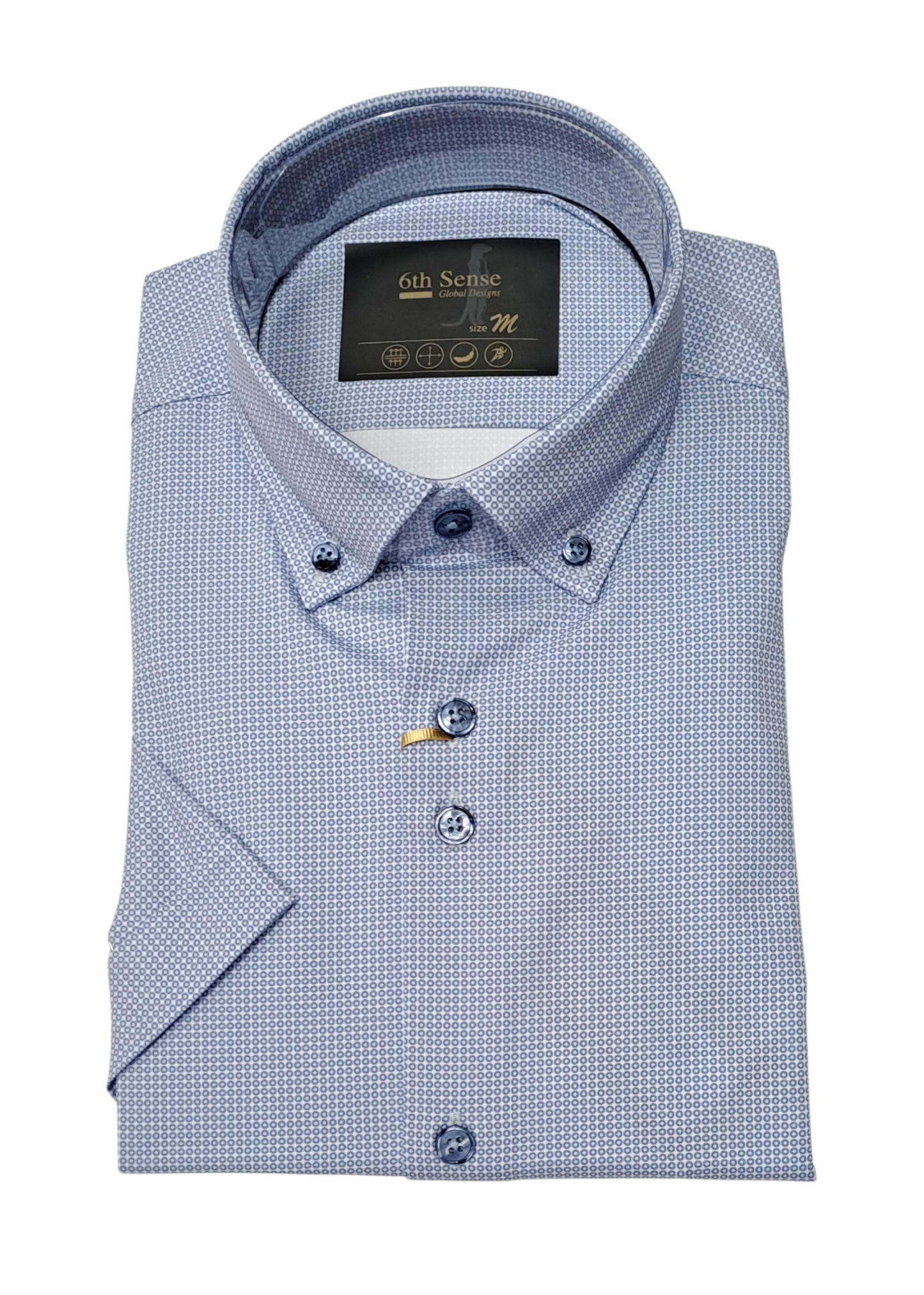 6th Sense Performance Short Sleeve Casual Shirt - 24 Blue Rain