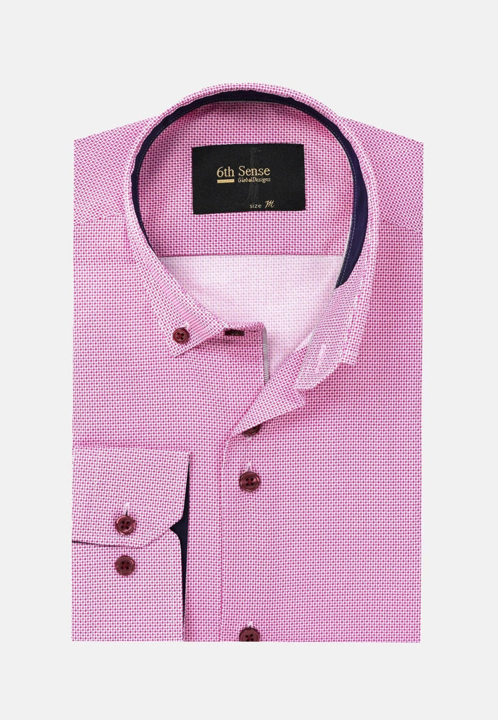 6th Sense BD Long Sleeve Shirt Print #28 - Pink