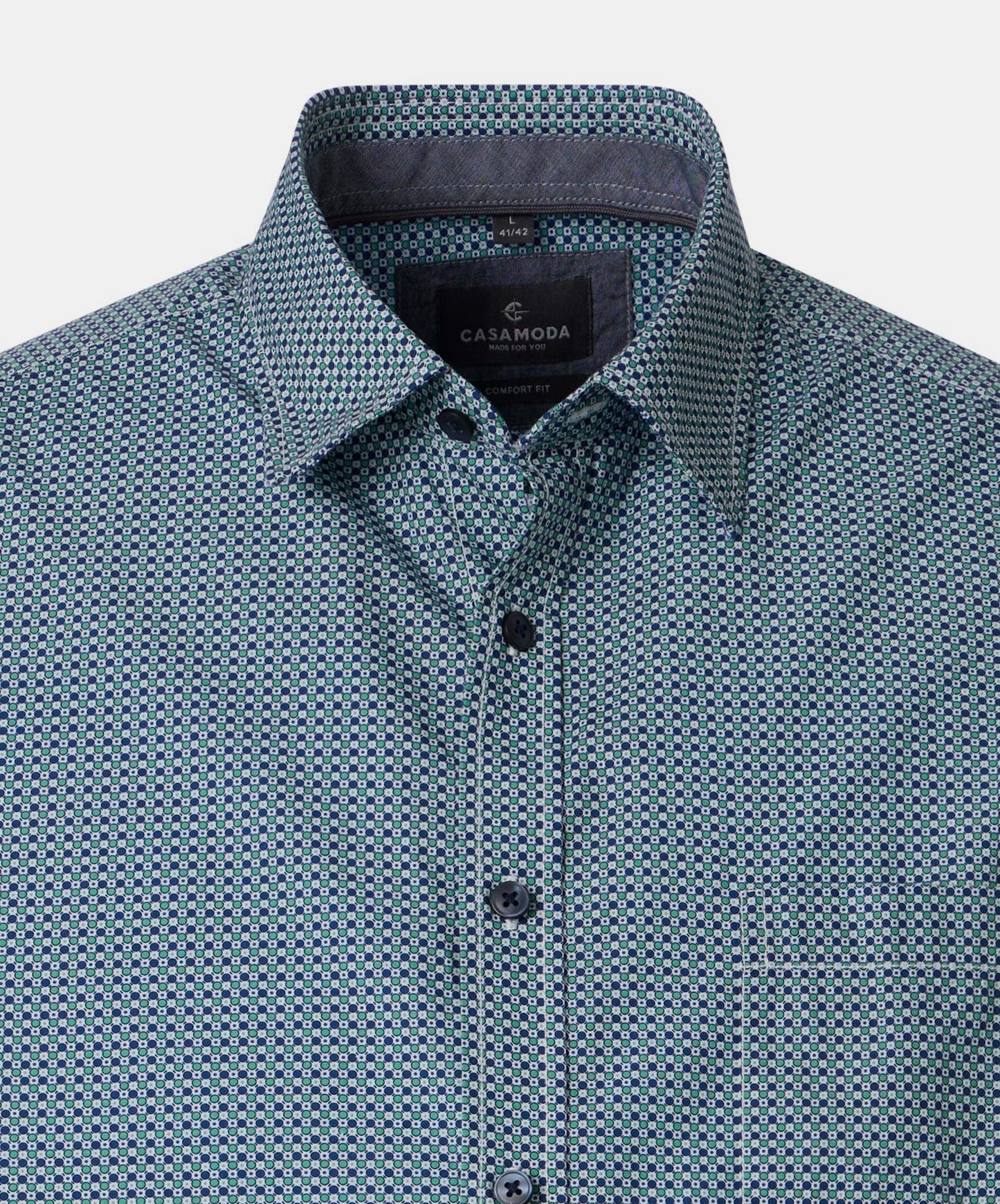 Casa Moda Short Sleeve Casual Shirt 300 - Green