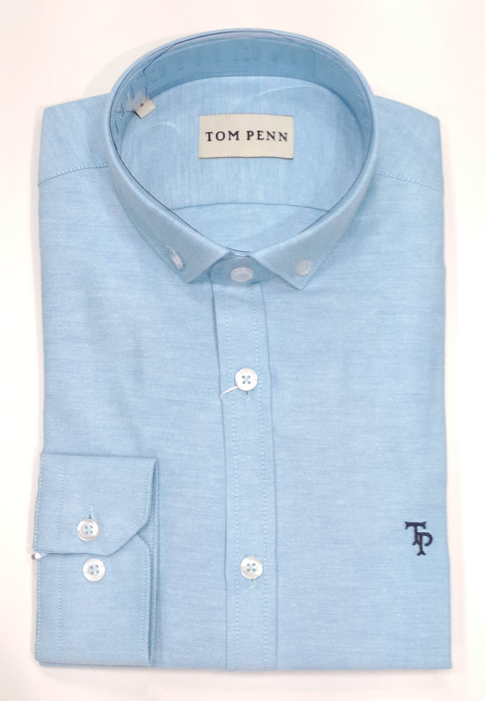Tom Penn Long Sleeve Casual Shirt 330 - Turquoise