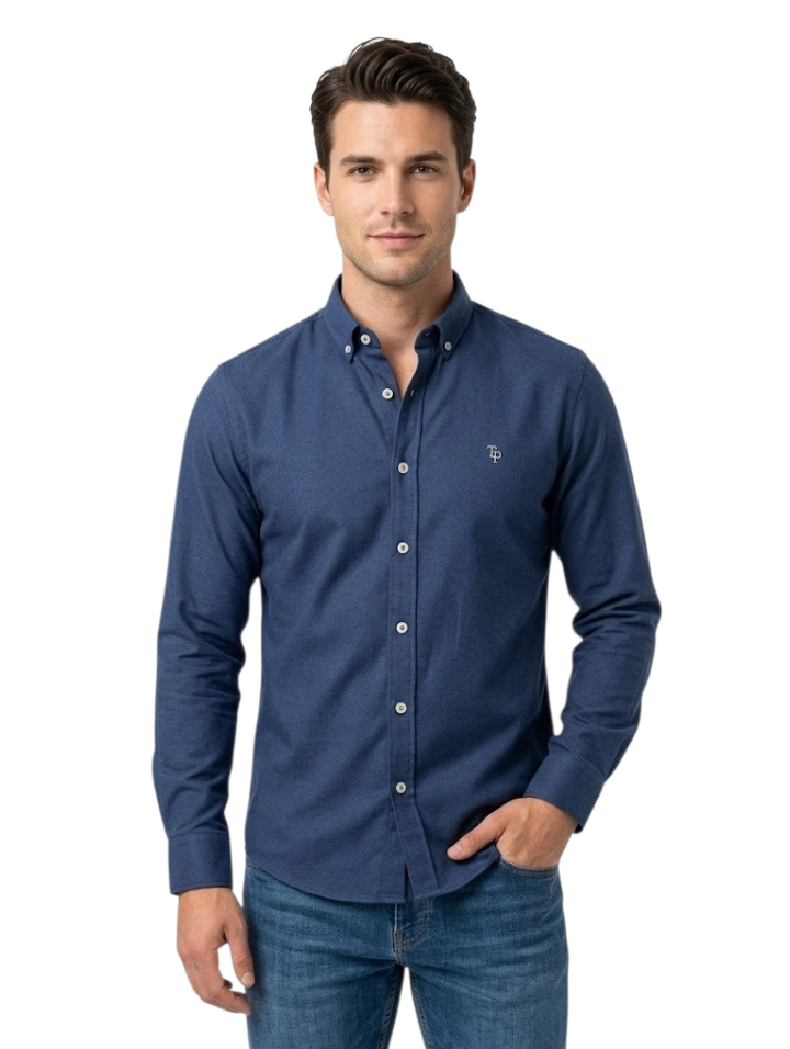 Tom Penn Oxford Long Sleeve Casual Shirt 330 - Royal