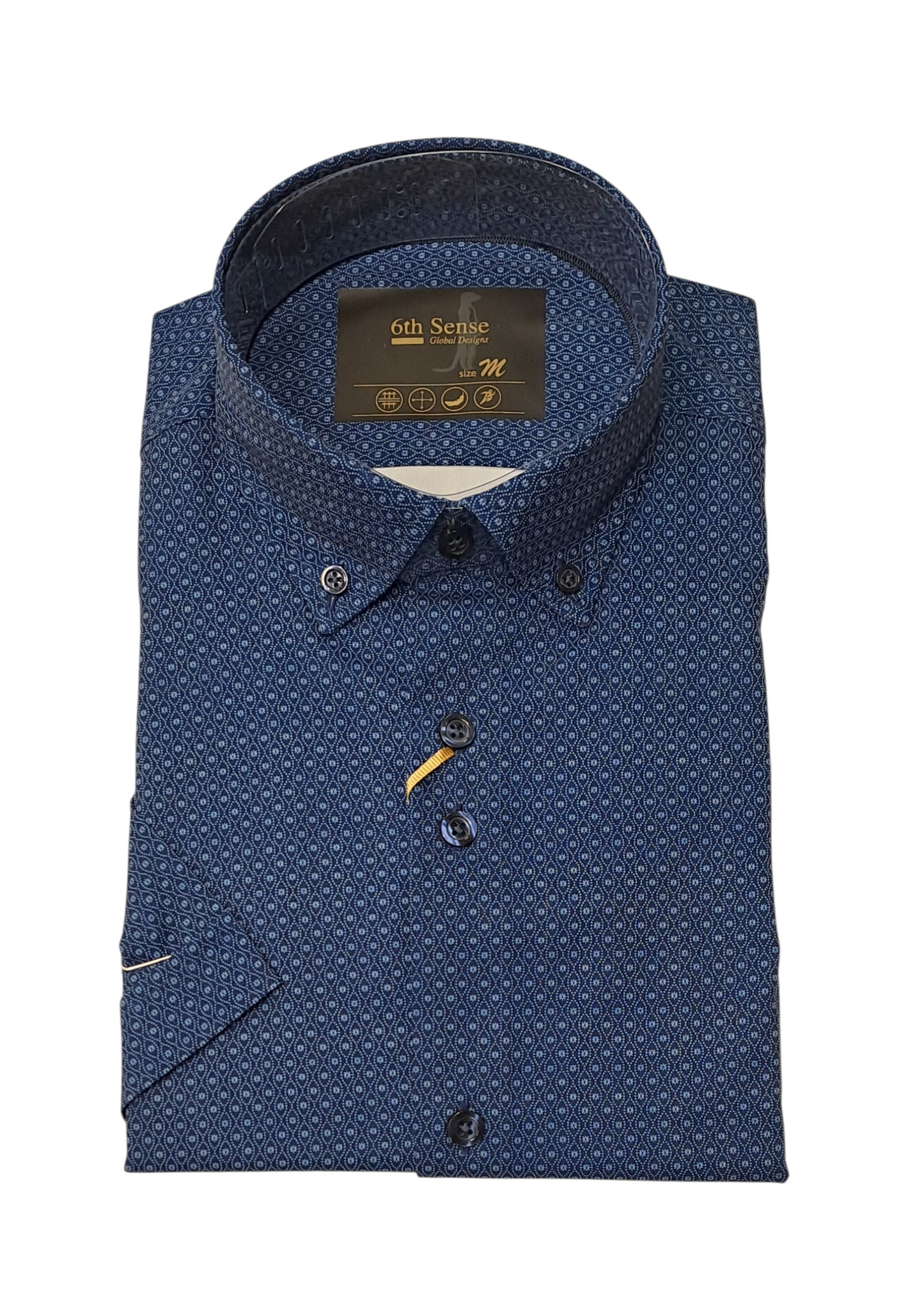 6th Sense Performance BD Short Sleeve Casual Shirt - 34 Navy Blue