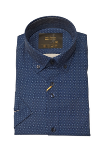 6th Sense Performance BD Short Sleeve Casual Shirt - 34 Navy Blue