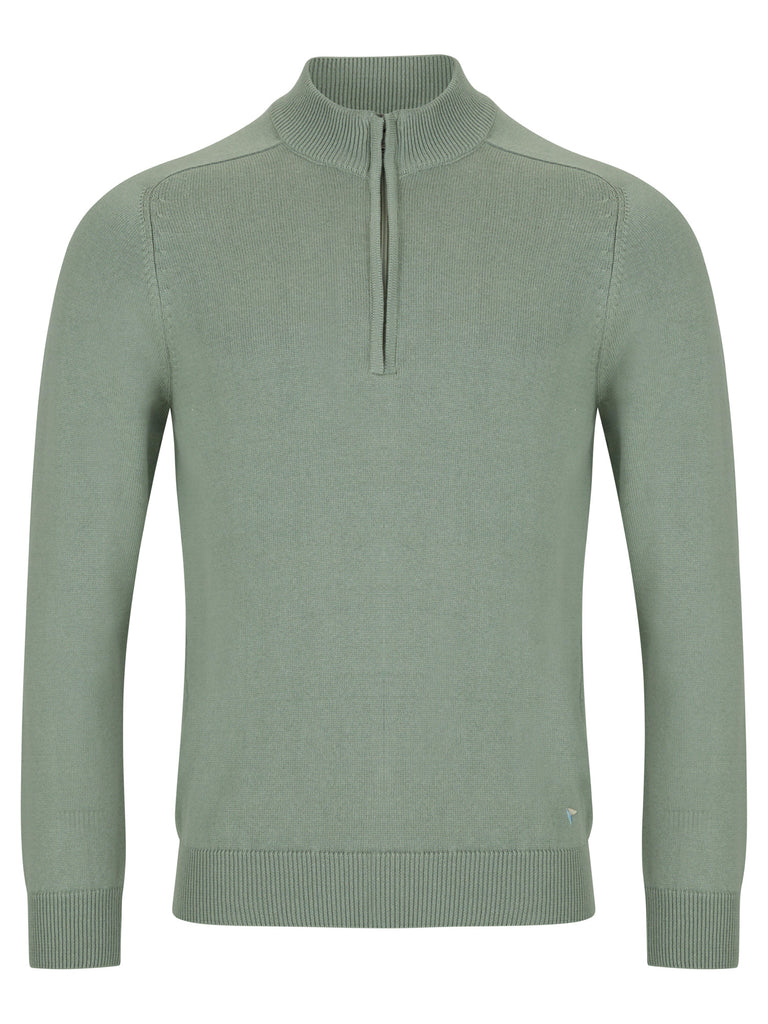 Daniel Grahame Casual Half Zip Sweater 31 - Light Green