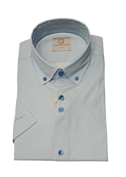 Gilded Gentlemen Short Sleeve Casual Shirt - 3 Teal