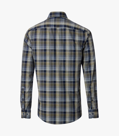 Casa Moda Casual Fit Checked Long Sleeve Shirt 300 - Green/Navy