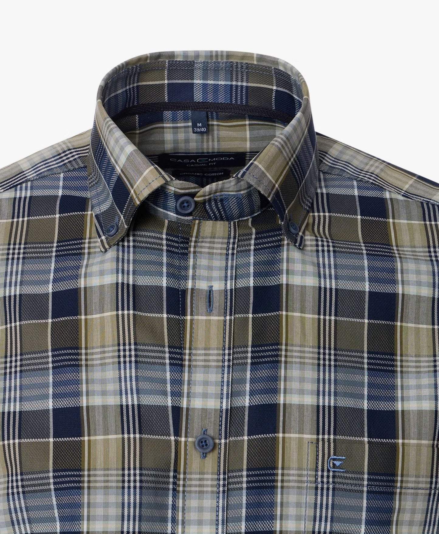 Casa Moda Casual Fit Checked Long Sleeve Shirt 300 - Green/Navy
