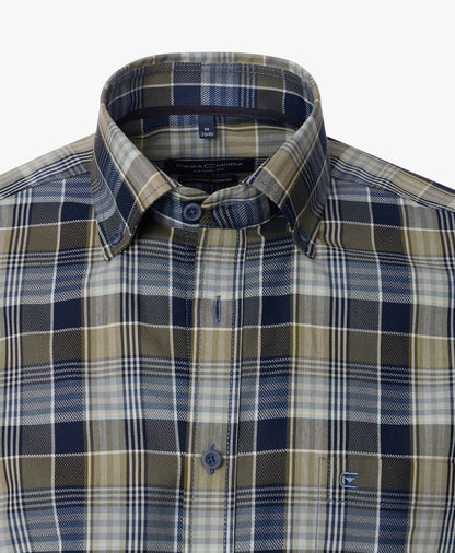 Casa Moda Casual Fit Checked Long Sleeve Shirt 300 - Green/Navy