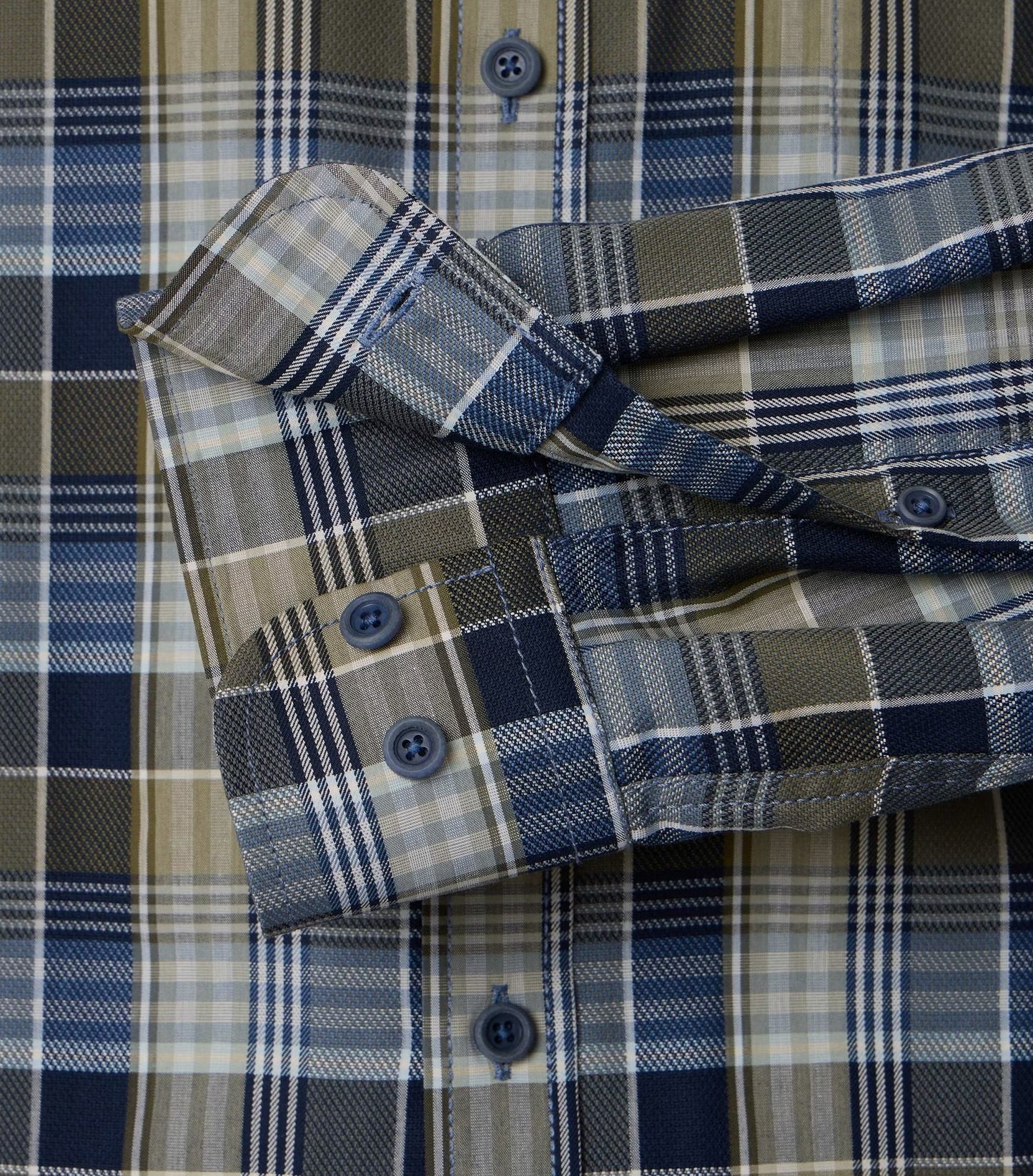 Casa Moda Casual Fit Checked Long Sleeve Shirt 300 - Green/Navy