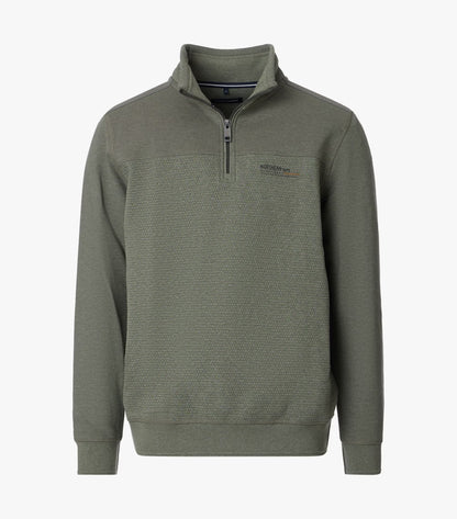 Casa Moda Half Zip Sweatshirt - Green