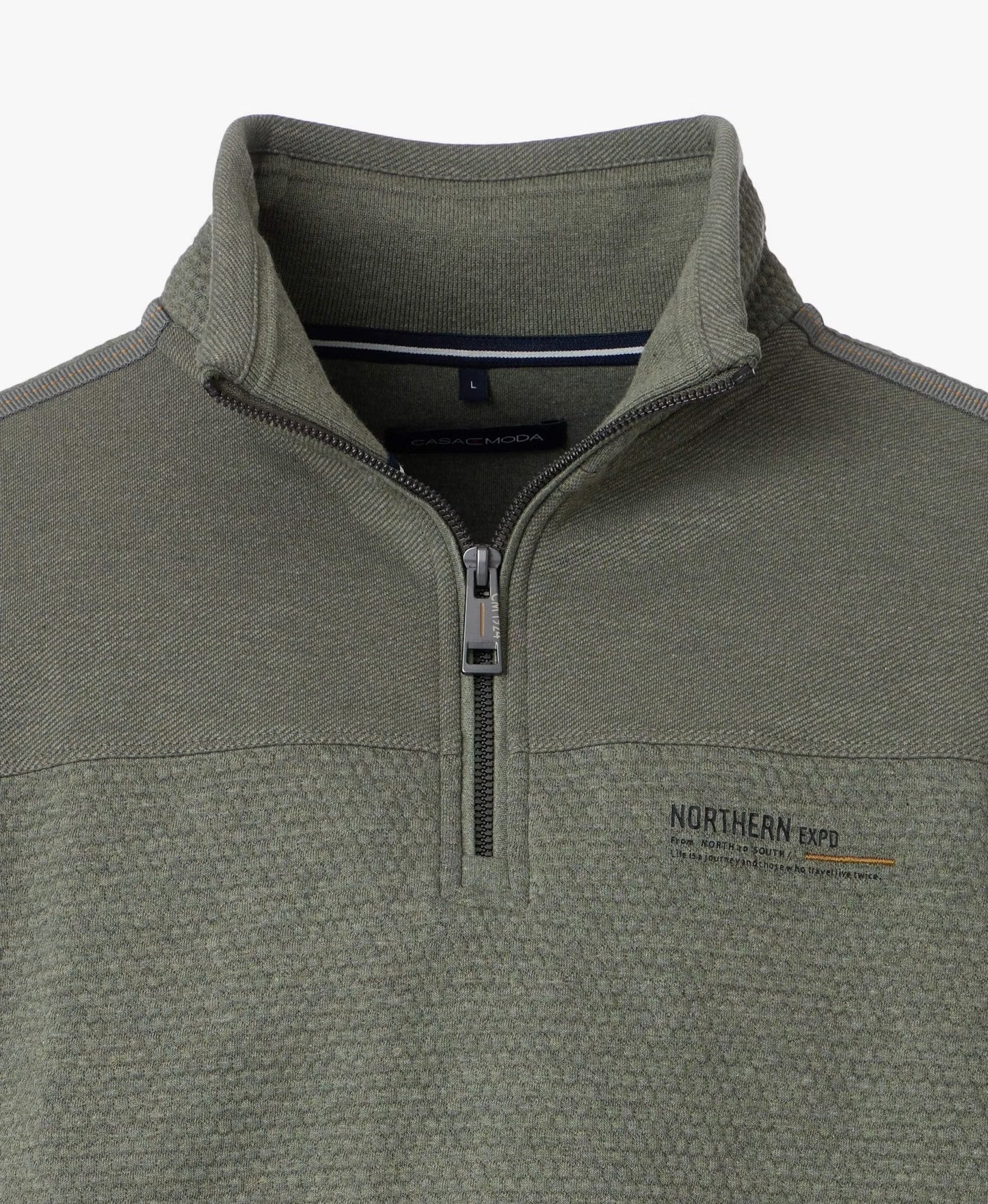 Casa Moda Half Zip Sweatshirt - Green