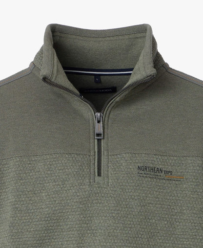 Casa Moda Half Zip Sweatshirt - Green