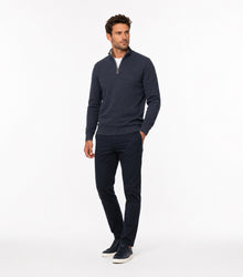 Casa Moda Knitted Troyer Half Zip Sweater 108 - Sapphire Blue