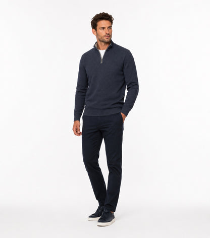 Casa Moda Knitted Troyer Half Zip Sweater 108 - Sapphire Blue